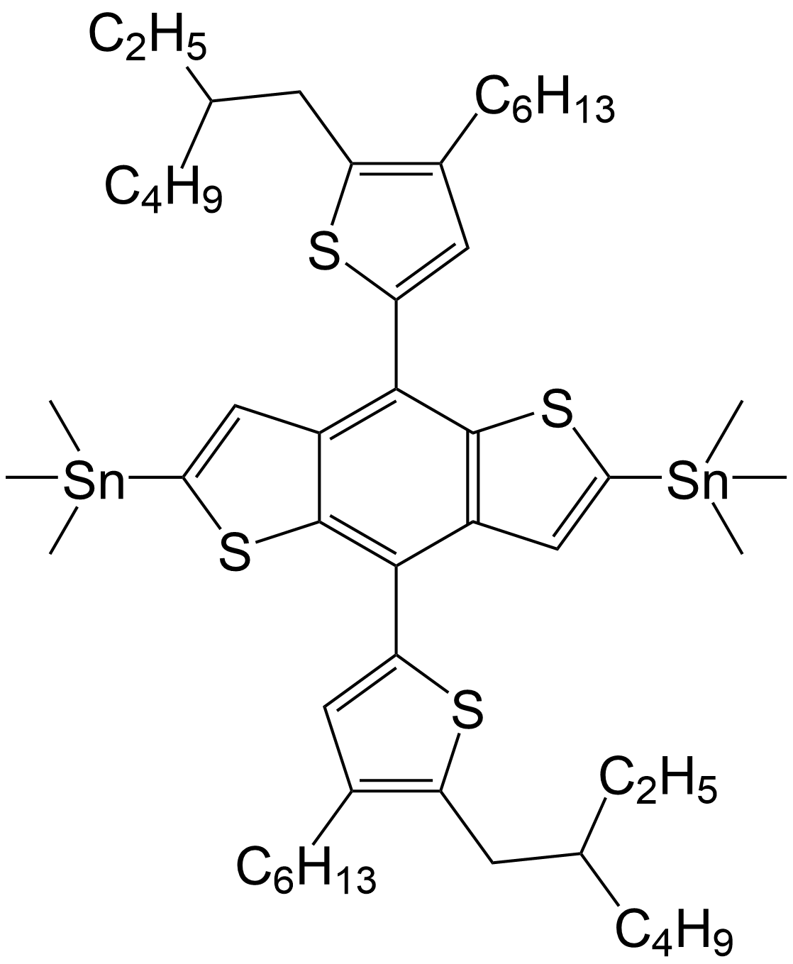 (4,8-bis(5-(2-ethylhexyl)- 4-hexylthiophen-2- yl)benzo[1,2-b:4,5-b'] dithiophene-2,6-diyl) bis(trimethylstannane)/